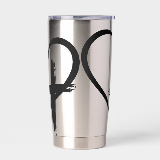 クロスハート記号 保温保冷タンブラー (左面)