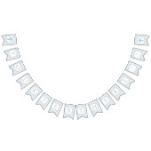 クロスバナー-青とシルバー バンティングフラッグ (全)