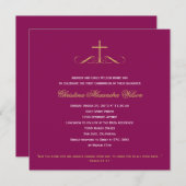 クロスバプエレガントティスマ/《キリスト教》洗礼式や命名式/第1のコミュニオン 招待状 (正面/裏面)