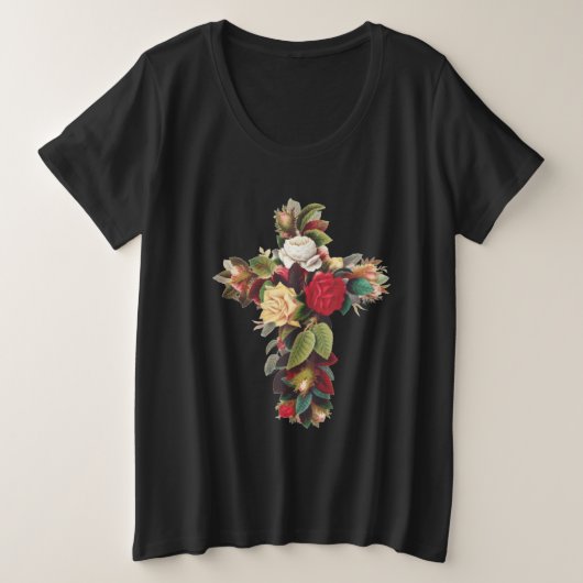 クロスバラ プラスサイズTシャツ (デザイン正面)