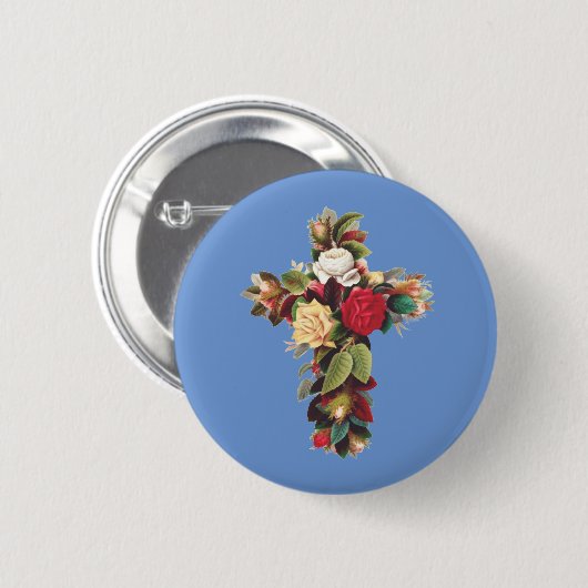 クロスバラ 缶バッジ (正面&裏面)