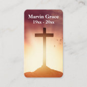 クロスバーズサンセット葬儀祈りの言葉カード 名刺 (正面)