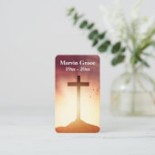 クロスバーズサンセット葬儀祈りの言葉カード 名刺 (スタンド正面)