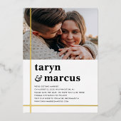 クロスパスFOILウェディング日付カードを保存 箔招待状 (正面)