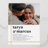 クロスパスFOIL日付はがきを保存 箔招待状ポストカード (正面)