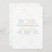 クロスパターンの性別の明示パーティの招待状 招待状 (正面/裏面)