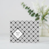 クロスパターンサンキュー白黒はがき ポストカード (スタンド正面)