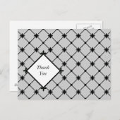 クロスパターンサンキュー白黒はがき ポストカード (正面/裏面)