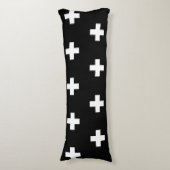 クロスパターン白黒 ボディピロー (正面縦)