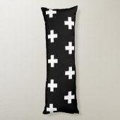 クロスパターン白黒 ボディピロー (裏面 (縦))