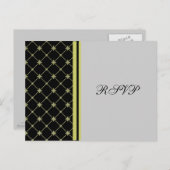 クロスパターンRSVP白黒クロスポストカード インビテーションポストカード (正面/裏面)