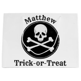 クロスパーソナライズされたボーンハロウィーンバッグ ラージペーパーバッグ