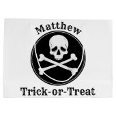 クロスパーソナライズされたボーンハロウィーンバッグ ラージペーパーバッグ (裏面)