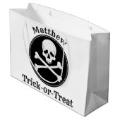 クロスパーソナライズされたボーンハロウィーンバッグ ラージペーパーバッグ (裏面アングル)