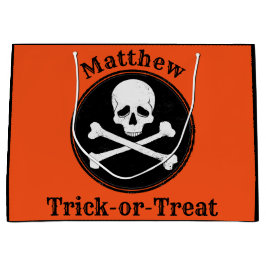 クロスパーソナライズされたボーンハロウィーンバッグ ラージペーパーバッグ