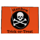 クロスパーソナライズされたボーンハロウィーンバッグ ラージペーパーバッグ (裏面)