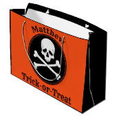 クロスパーソナライズされたボーンハロウィーンバッグ ラージペーパーバッグ (裏面アングル)