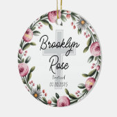 クロスパーソナライズされた《キリスト教》洗礼式や命名式バプテスマ セラミックオーナメント (左)