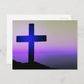 クロスパープル背景はがき ポストカード (正面/裏面)