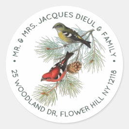 クロスビルパーソナライズされたバードセージ文字 ラウンドシール