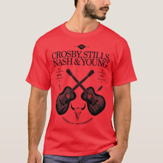 クロスビースティルズナッシュアコースティックギターヴィンテージL Tシャツ