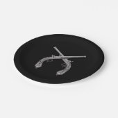 クロスピストルブラック ペーパープレート (アングル)