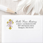 クロスピンクフローラファーストコミュニオン差出人住所 ラベル (インサイチュ)