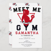クロスフィットテーマフィットネストレーニングジム誕生日パーティー 招待状 (正面/裏面)