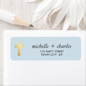 クロスフェイクシンプルスタイリッシュ金ゴールド赤ちゃん青 ラベル (インサイチュ)