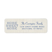 クロスフェイクステッチホームスイートホームブルーリターン ラベル (正面)