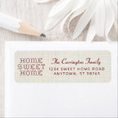 クロスフェイクステッチホームスウィートホームブルガンディリターン ラベル (インサイチュ)