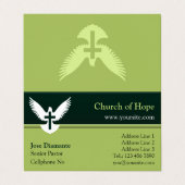 クロスフォレストグリーン折り畳みブシンと鳩 名刺 (外部フラット)