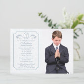 クロスフォーカスブルーフォトコリカル招待状 招待状 (スタンド正面)