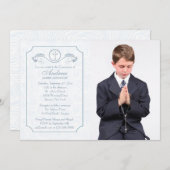 クロスフォーカスブルーフォトコリカル招待状 招待状 (正面/裏面)