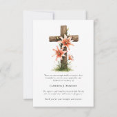 クロスフラワーフォト悔やみや弔慰葬儀記念 サンキューカード (正面)