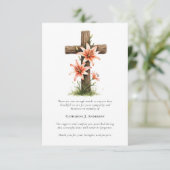 クロスフラワーフォト悔やみや弔慰葬儀記念 サンキューカード (スタンド正面)