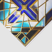 クロスブルーカラフルステンドグラスイラストレーション 薄葉紙 (詳細)