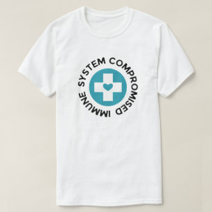 クロスブルーハート障害免疫システム Tシャツ