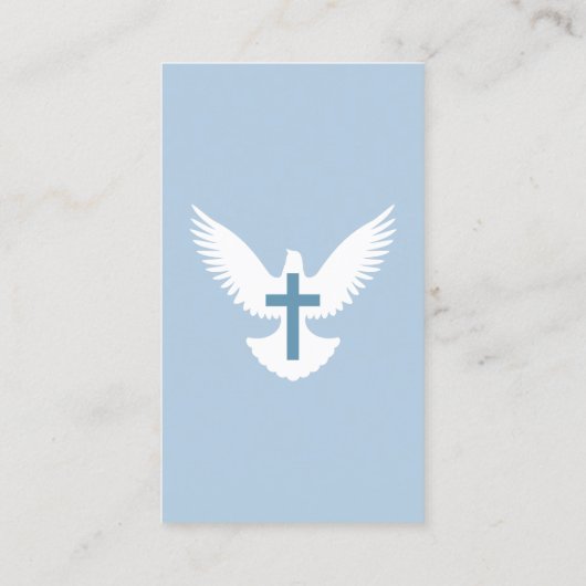 クロスブルー垂直教会カード付き鳩 名刺 (裏面)