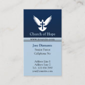 クロスブルー垂直教会カード付き鳩 名刺 (正面)