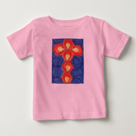 クロスベビーツチュボディスーツ ベビーTシャツ (正面)