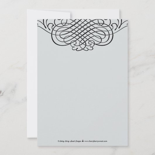 クロスペンダントフォトバプテスマ招待状 – ブラック 招待状 (裏面)