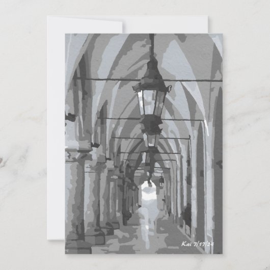 クロスホールクラクフ、ポーランドフラットカード 招待状 (正面)