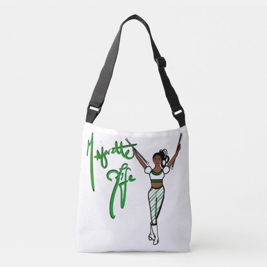 クロスボディバッググリーンストライプ クロスボディバッグ (正面)