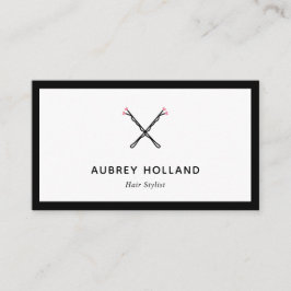 クロスボビーピンキュートブラックピンク美容師 名刺