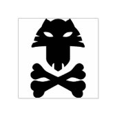 クロスボーンのシルエットアートスタンプ付き動物スカル ラバースタンプ (インプリント)