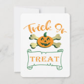 クロスボーンのトリックまたは治療ハロウィーンカボチャ ノートカード (裏面)