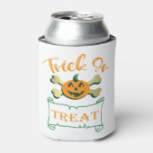 クロスボーンのトリックまたは治療ハロウィーンカボチャ 缶クーラー (缶正面)