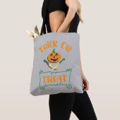 クロスボーンハロウィーンカボチャ顔 トートバッグ (クローズアップ)