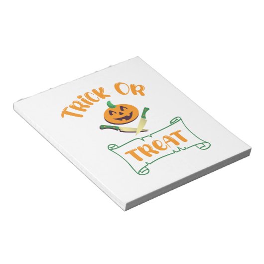 クロスボーンハロウィーンカボチャ顔 ノートパッド (アングル)